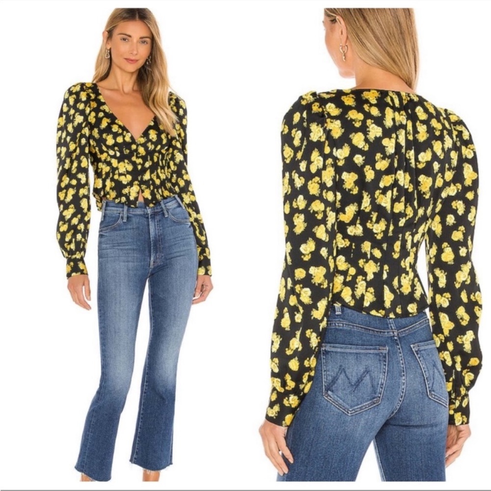 For Love and Lemons Elisa Floral Print Top Blouse - Picture 3 of 15